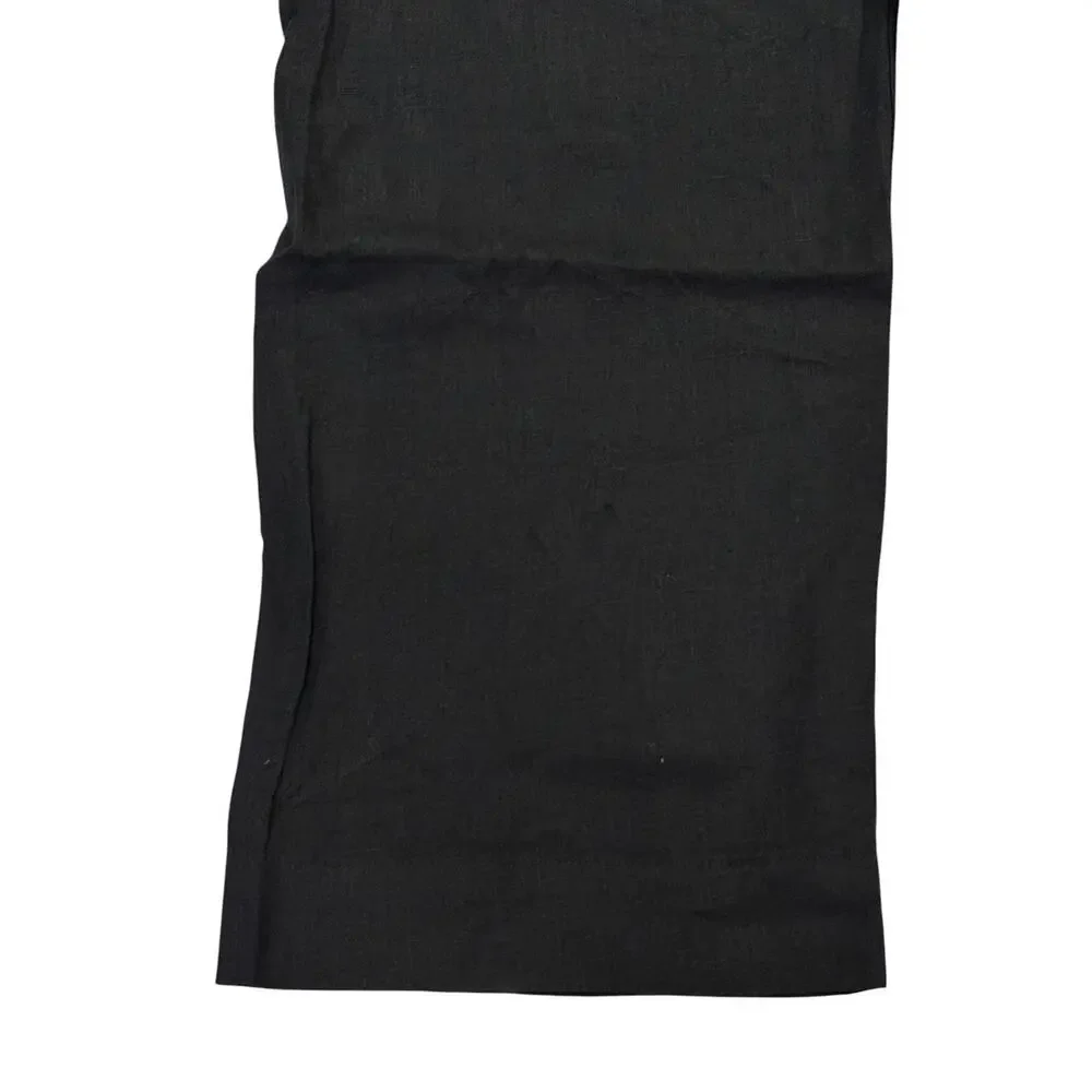 Quince 100% European Linen Patch Pocket Wide Leg Pants Women's Size 6 Black NWT
